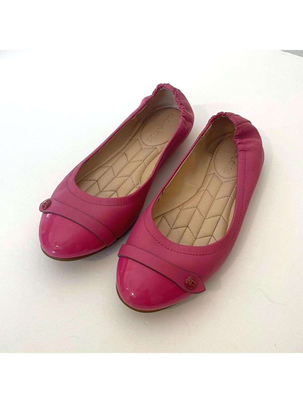 Coach Womens Brandi Tulip Pink Leather Ballet Flats - Size 6.5 B